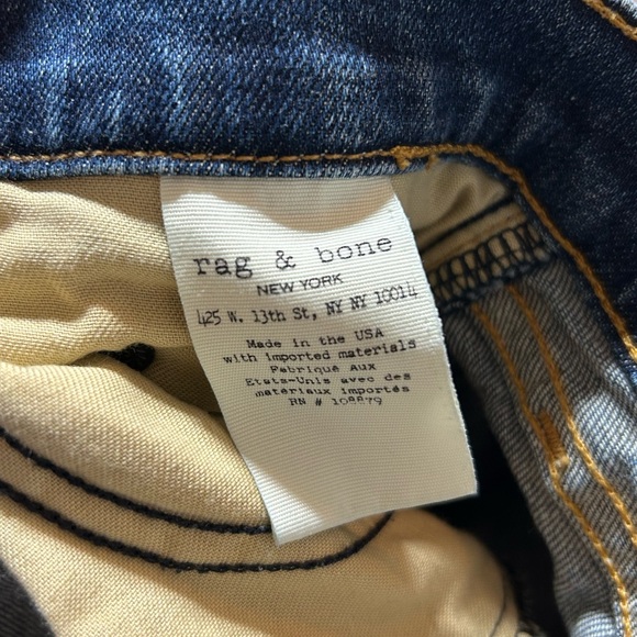 Women’s rag & bone The Dre Skinny Jeans Distressed Surfer Rep Size 25 - Picture 6 of 9
